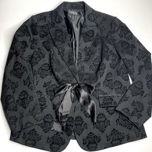 Apostrophe black printed long sleeve black women blazer jacket size 20 W